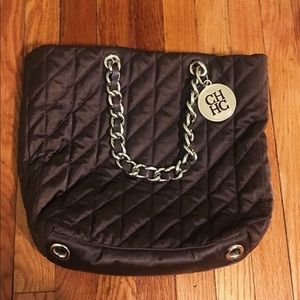 Carolina Herrera Quilted Nylon Tote